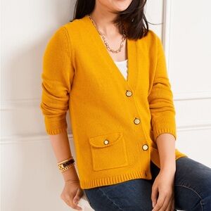 Talbots Gold Maize Cable Knit Cardigan Sweater